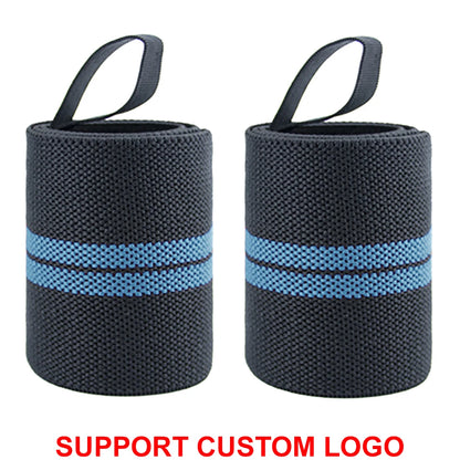 1 Pair Wristband Wrist Support Brace Straps Extra Strength Weight Lifting Wrist Wraps Bandage Fitness Gym Training Custom Logo