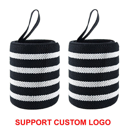 1 Pair Wristband Wrist Support Brace Straps Extra Strength Weight Lifting Wrist Wraps Bandage Fitness Gym Training Custom Logo