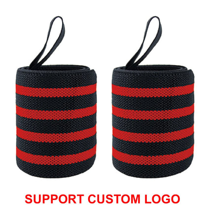 1 Pair Wristband Wrist Support Brace Straps Extra Strength Weight Lifting Wrist Wraps Bandage Fitness Gym Training Custom Logo