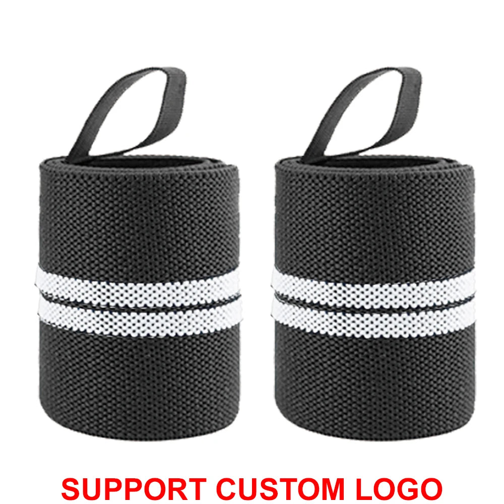 1 Pair Wristband Wrist Support Brace Straps Extra Strength Weight Lifting Wrist Wraps Bandage Fitness Gym Training Custom Logo