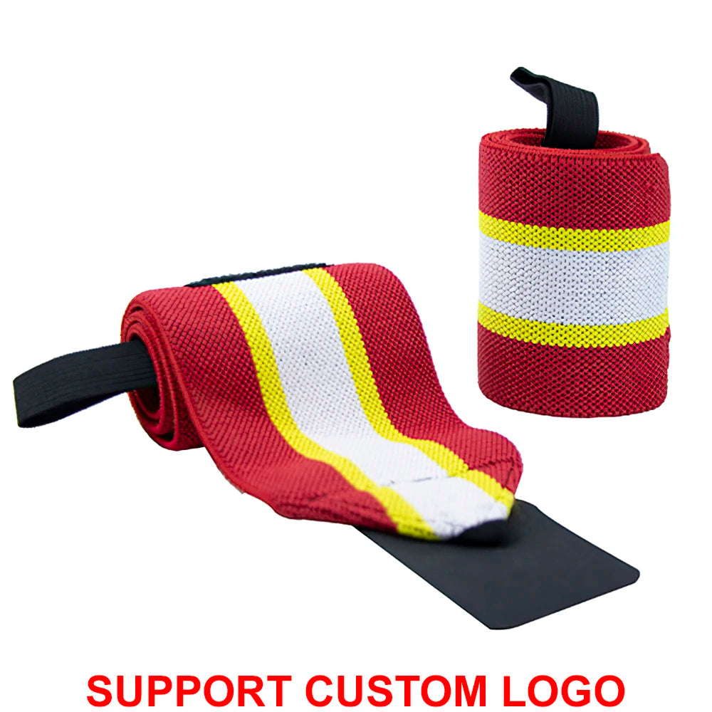 1 Pair Wristband Wrist Support Brace Straps Extra Strength Weight Lifting Wrist Wraps Bandage Fitness Gym Training Custom Logo